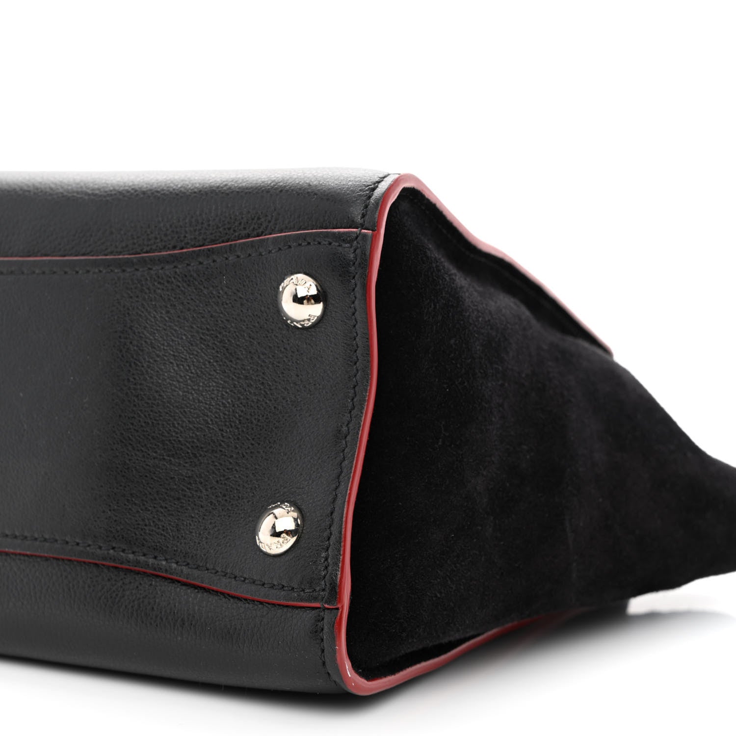 Prada Saffiano Bicolor Tote Black Fuoco 11 of 12