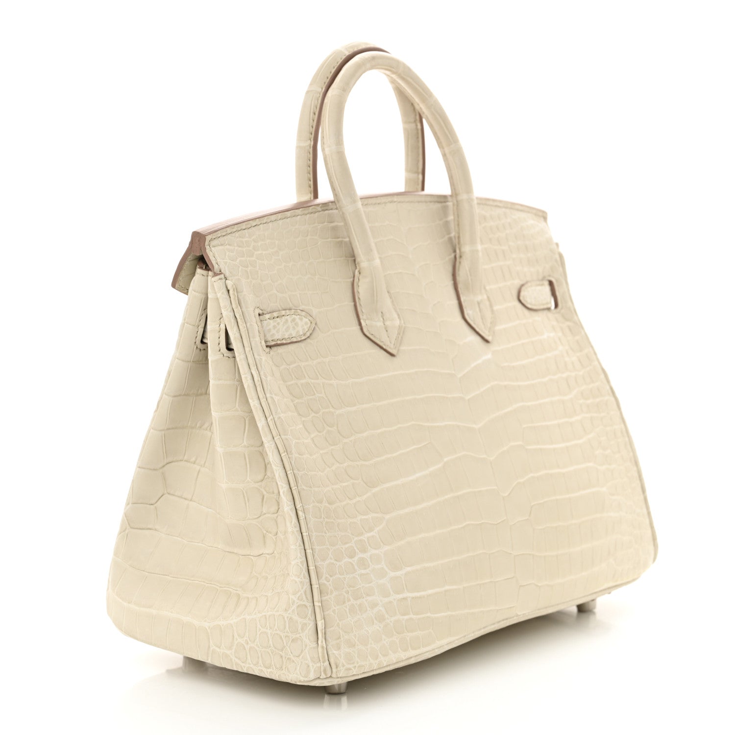Hermes Matte Porosus Crocodile Birkin 25 Beton 3 of 13