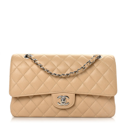 Chanel Caviar Quilted Medium Double Flap Beige 1 of 10