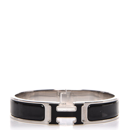 Hermes Enamel Narrow Clic Clac H Bracelet PM Black 1 of 7