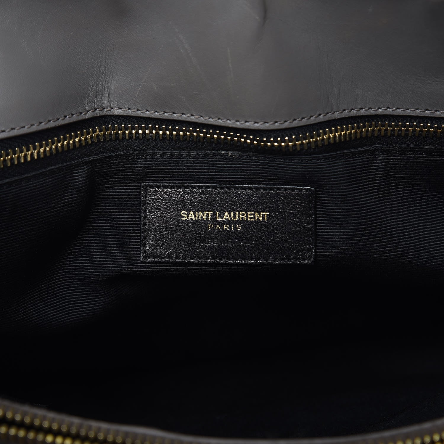 Saint Laurent Smooth Calfskin Matelasse Chevron Large Monogram Shopping Bag Grey 6 of 18