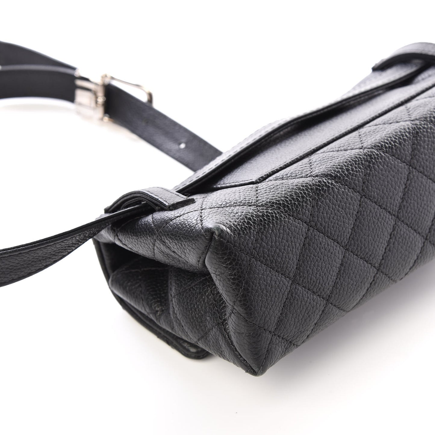 Grained Calfskin Quilted 2.55 Reissue Flap Belt Bag Clutch Black