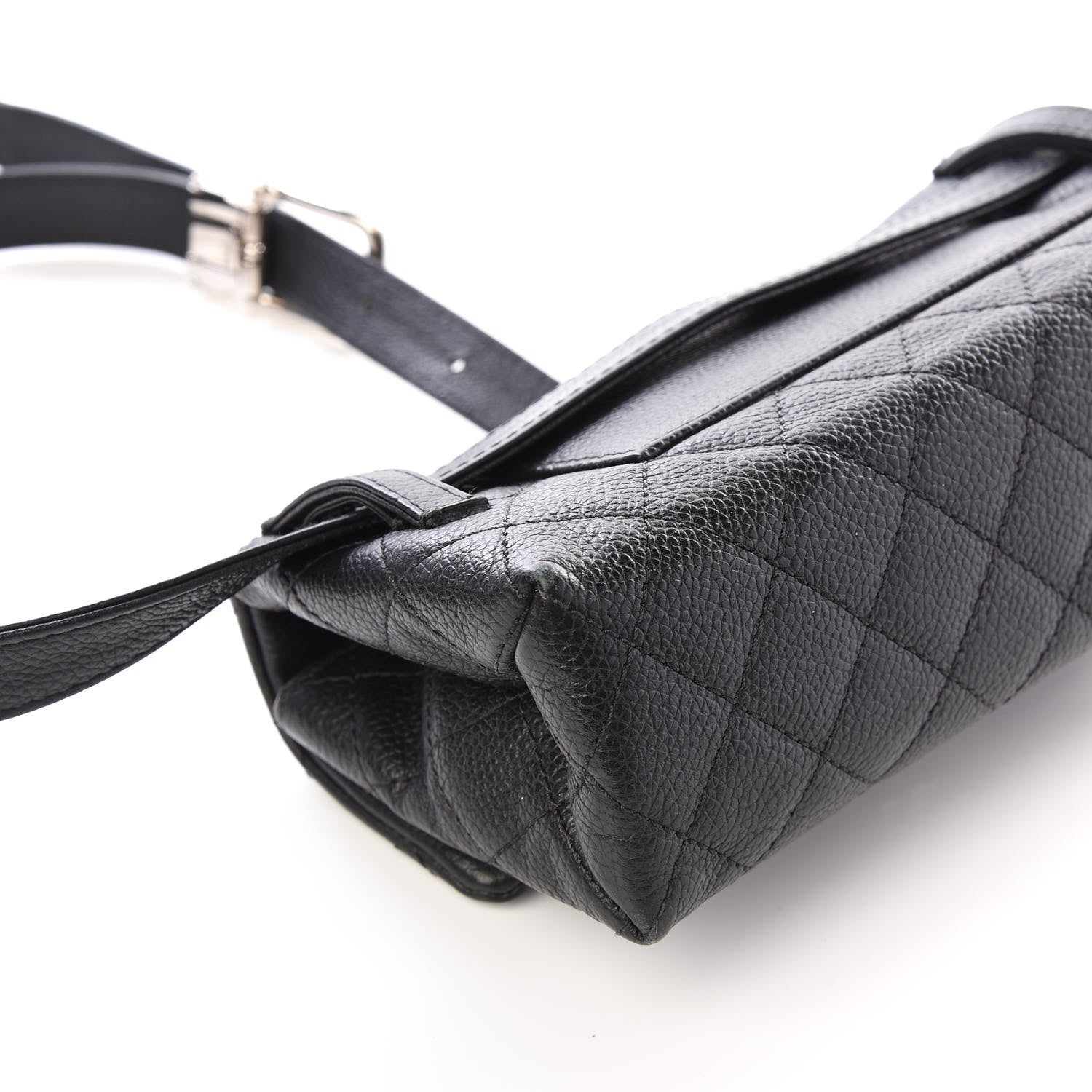 Chanel Grained Calfskin Quilted 2.55 Reissue Flap Belt Bag Clutch Black 7 of 13