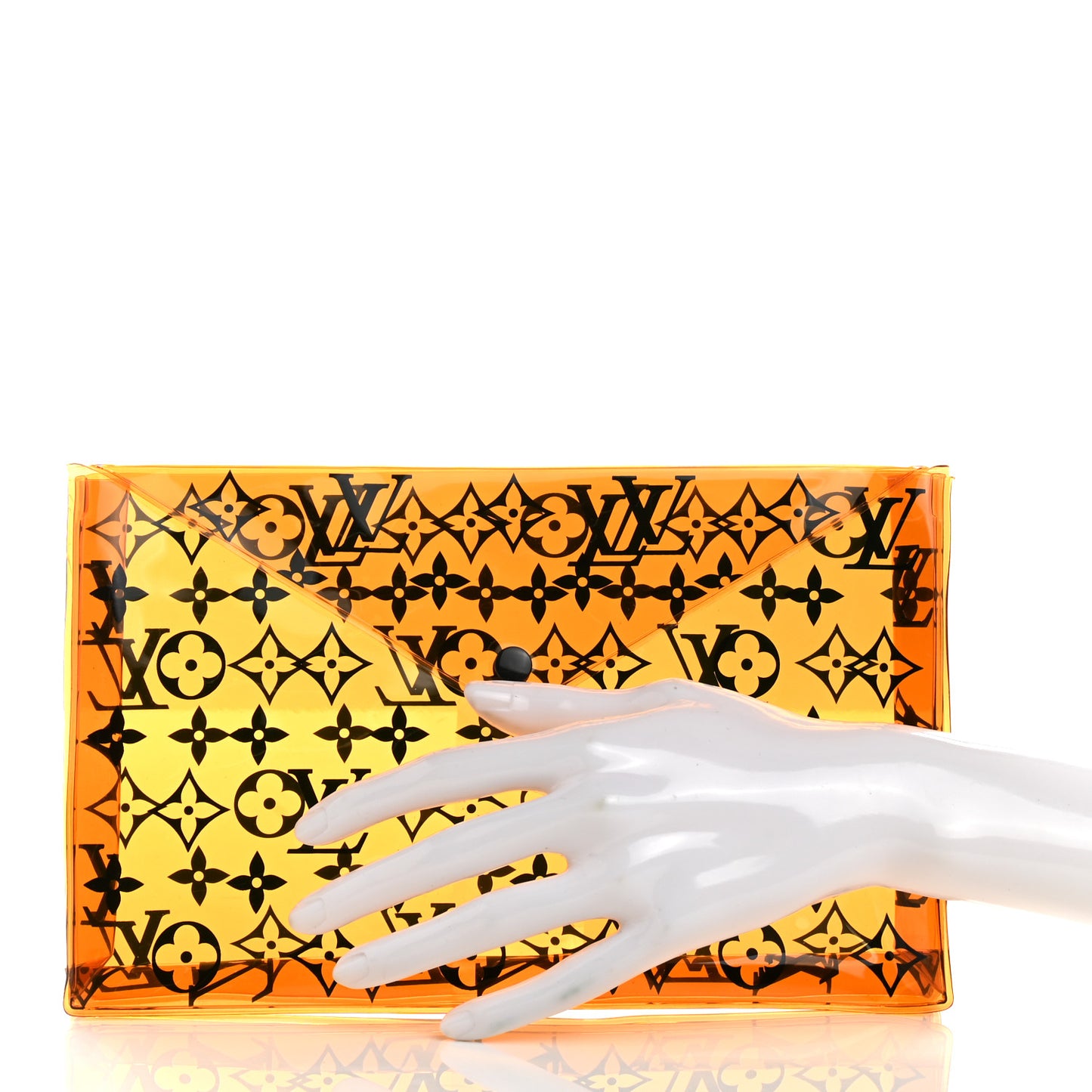 PVC Monogram Printed Envelope Pouch Orange