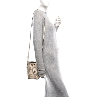Fendi Vitello Liberty F is Fendi Bi-Color FF 1974 Embossed Mini Mon Tresor Bucket Bag Camelia Mandorlo 2 of 10