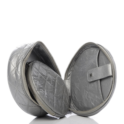 Chanel Metallic Aged Calfskin Quilted Round Bag Silver 5 of 6