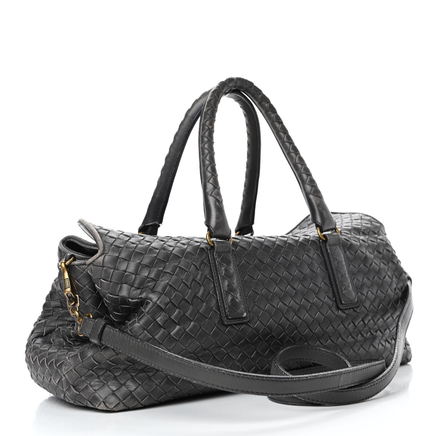 Bottega Veneta Nappa Intrecciato Convertible Duffel Ferro Gray 2 of 13