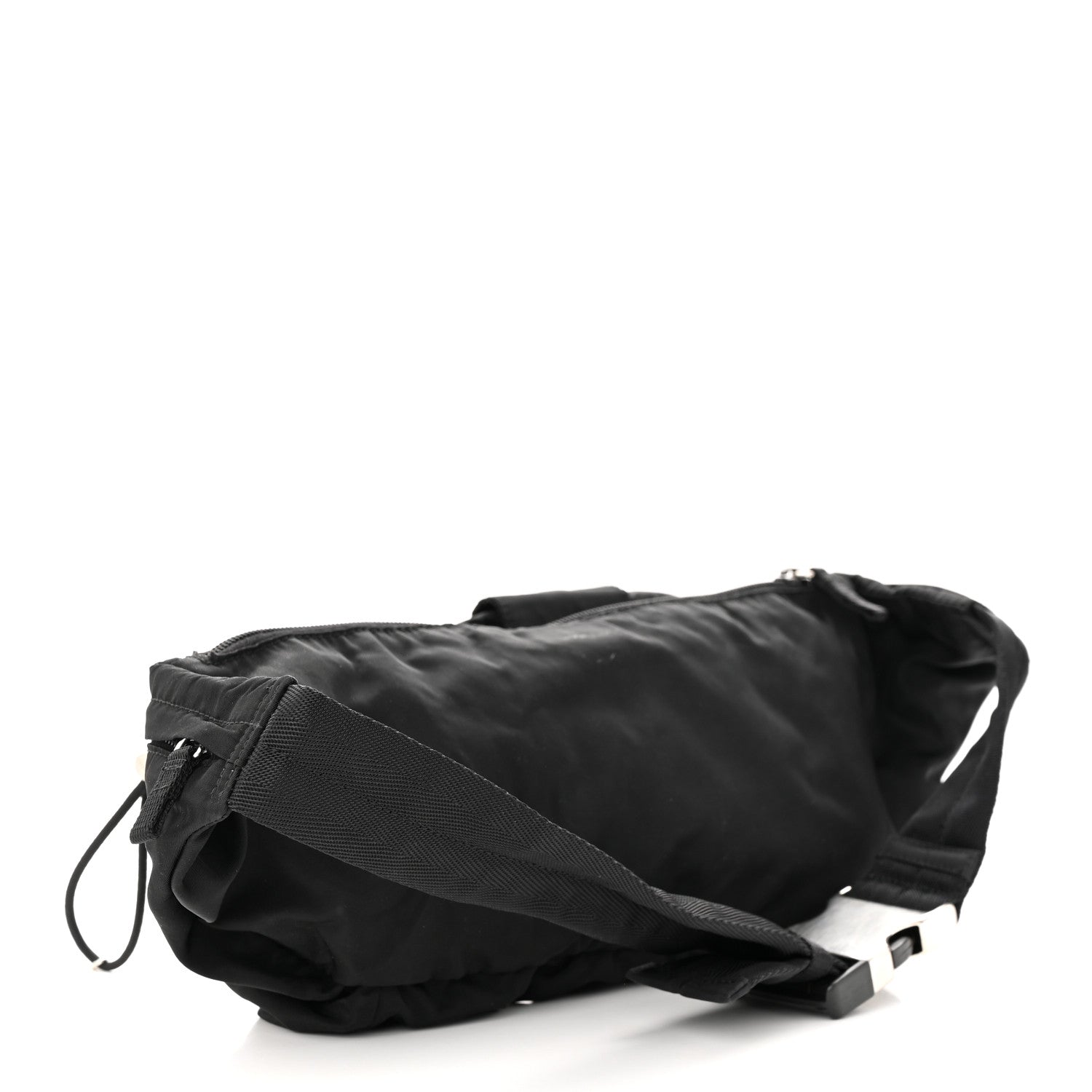 Prada Nylon Metal Triple Pocket Belt Bag Black 3 of 11
