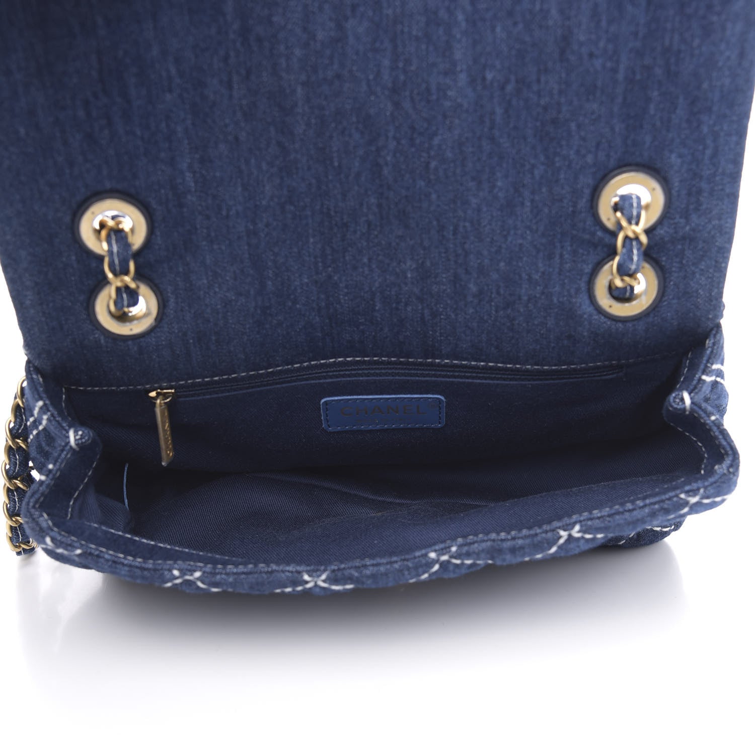 Chanel Denim Quilted Medium Denim Trip Single Flap Blue 5 of 11