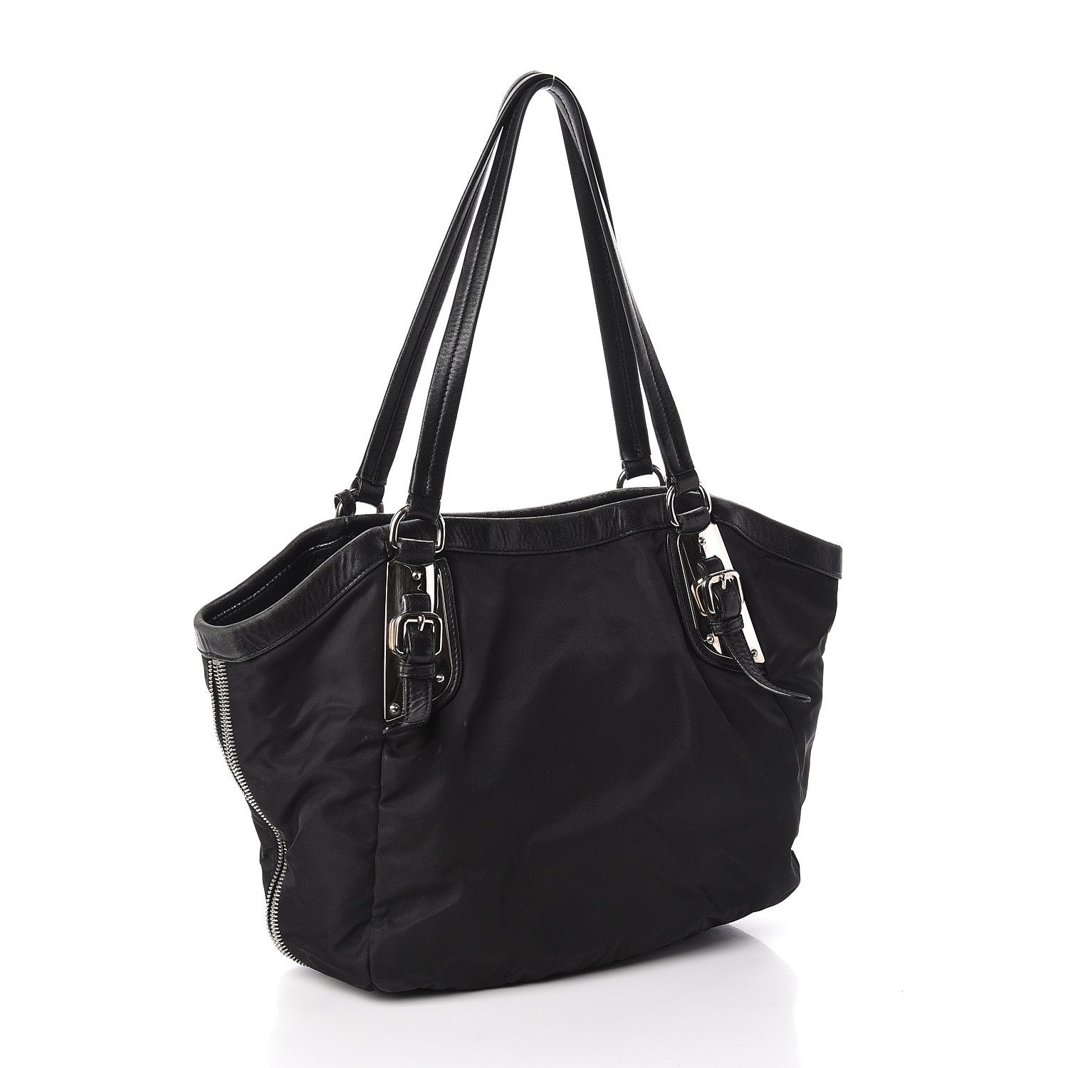 Prada Tessuto Nylon Zip Around Shoulder Bag Black 3 of 11