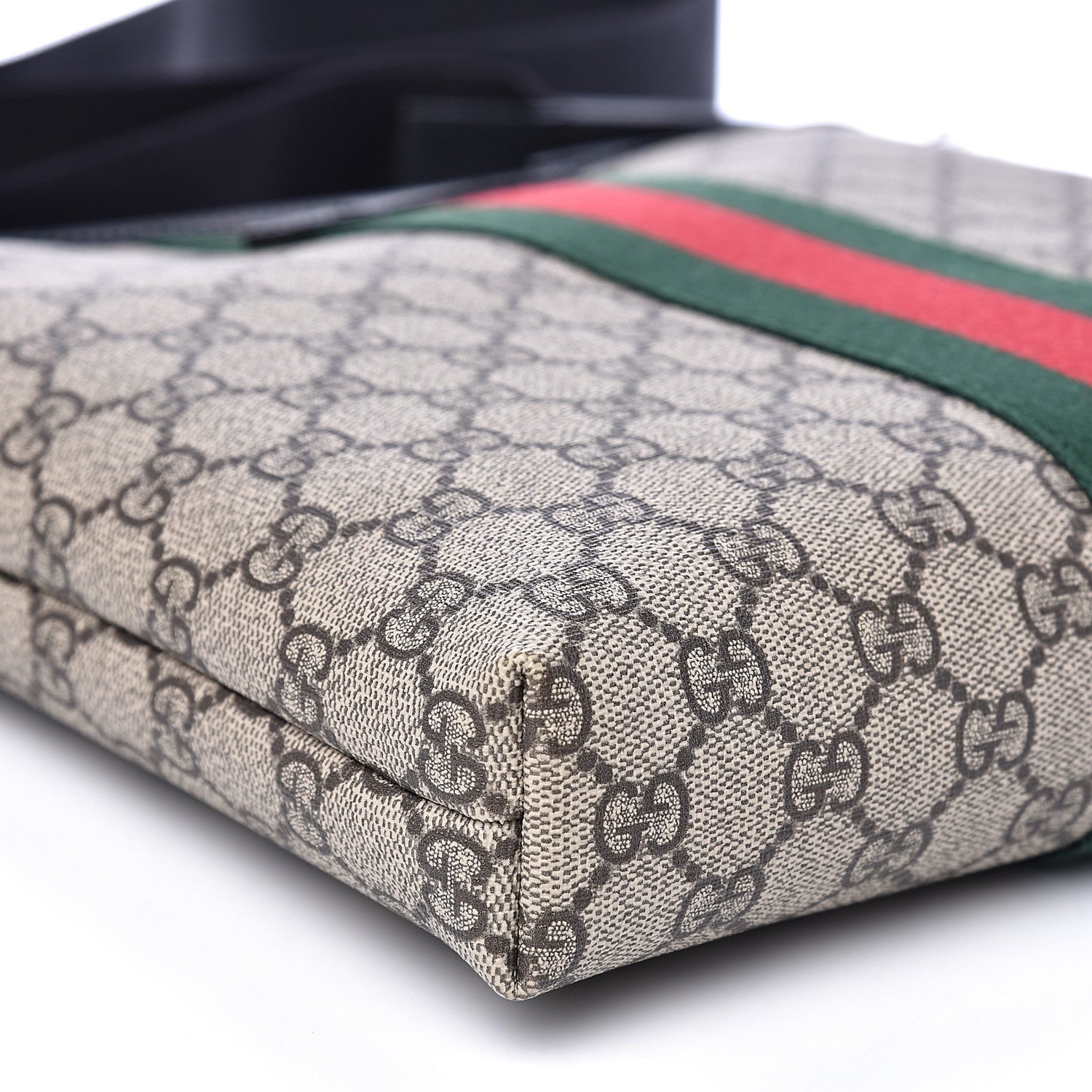 Gucci GG Supreme Monogram Web Messenger Bag Black 8 of 9