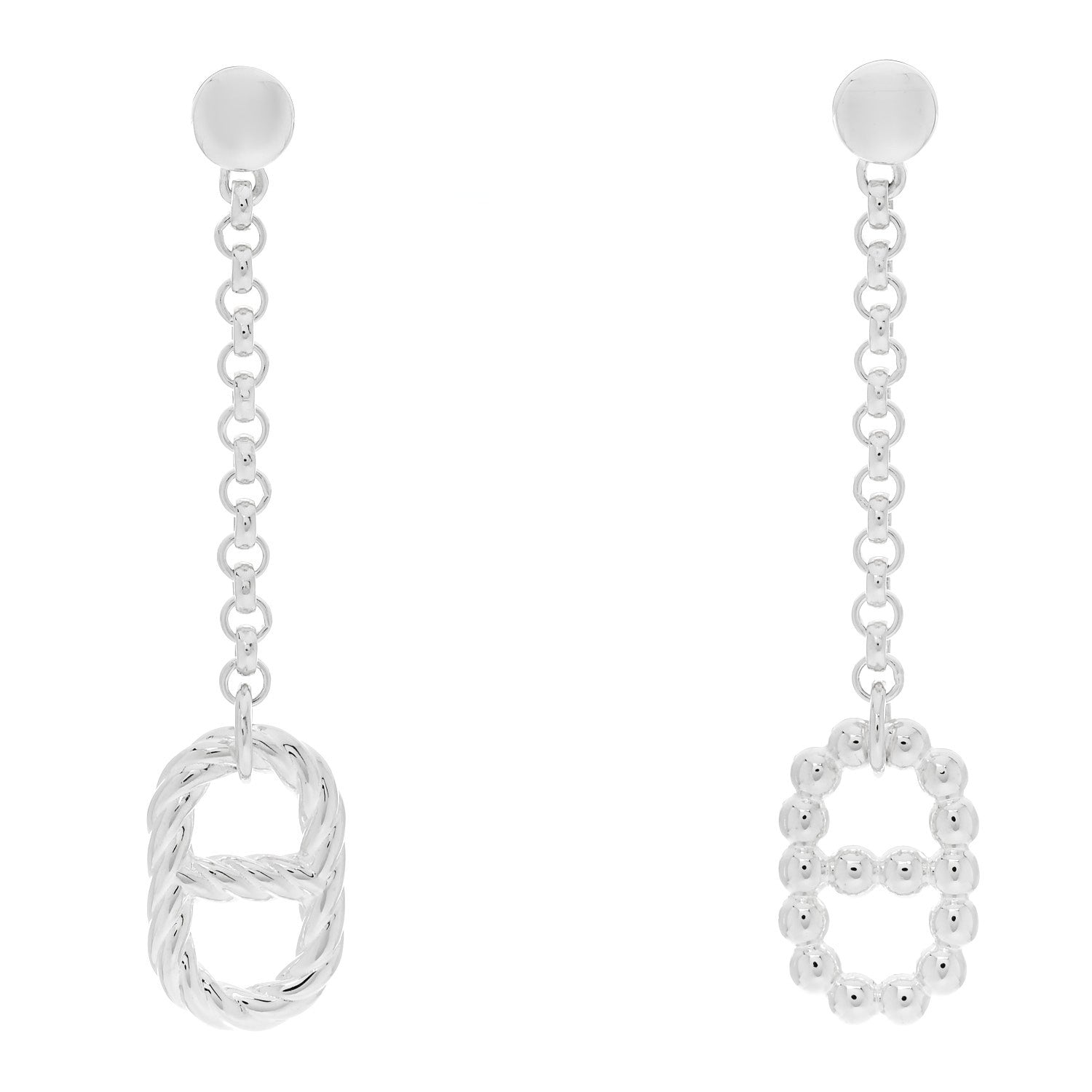 Hermes Sterling Silver Chaine d'Ancre Alea II Dangle Earrings 1 of 4
