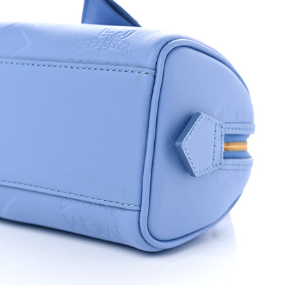 MCM Nappa Maxi Monogram Mini Ella Boston Della Robbia Blue 10 of 10