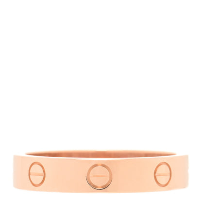 Cartier 18K Pink Gold Diamond 4mm LOVE Wedding Band Ring 56 7.5 3 of 5