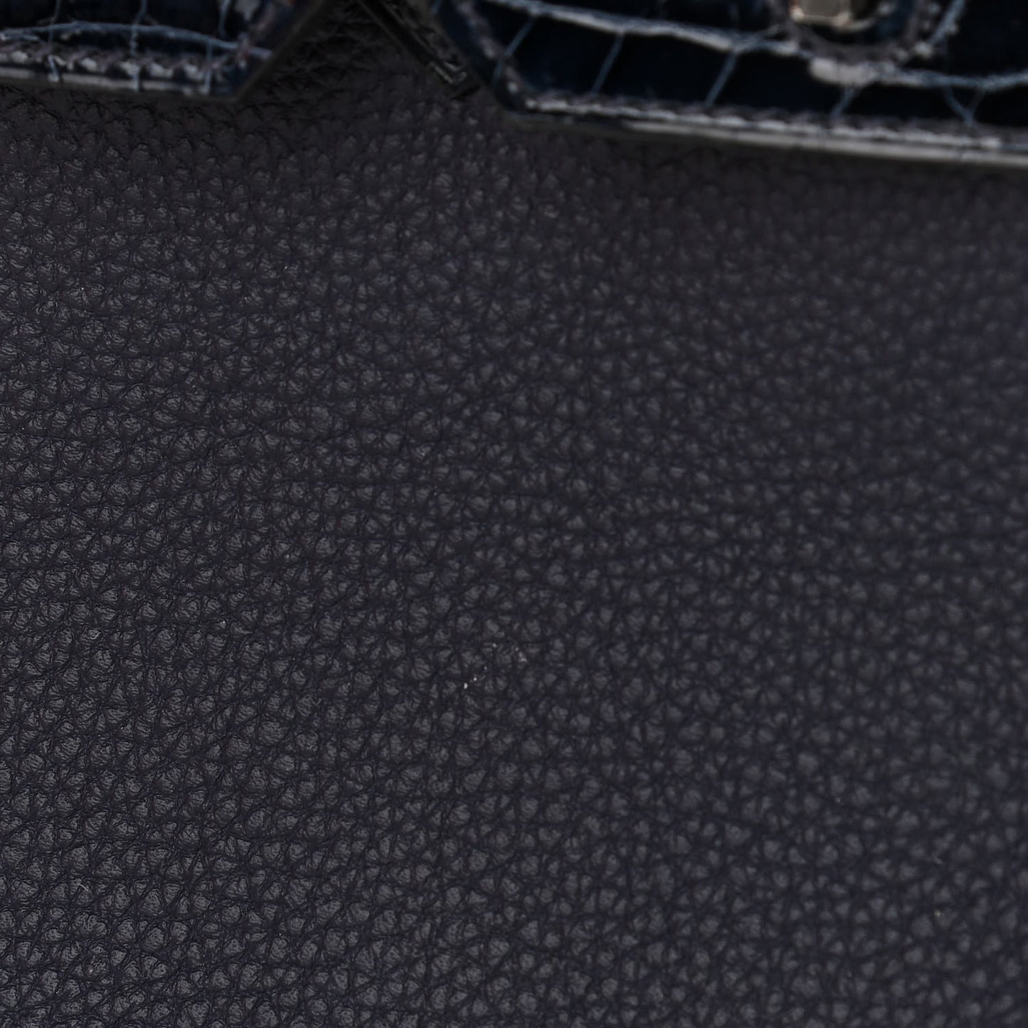 Togo Shiny Niloticus Crocodile Birkin Touch 25 Bleu Nuit Bleu Baltique