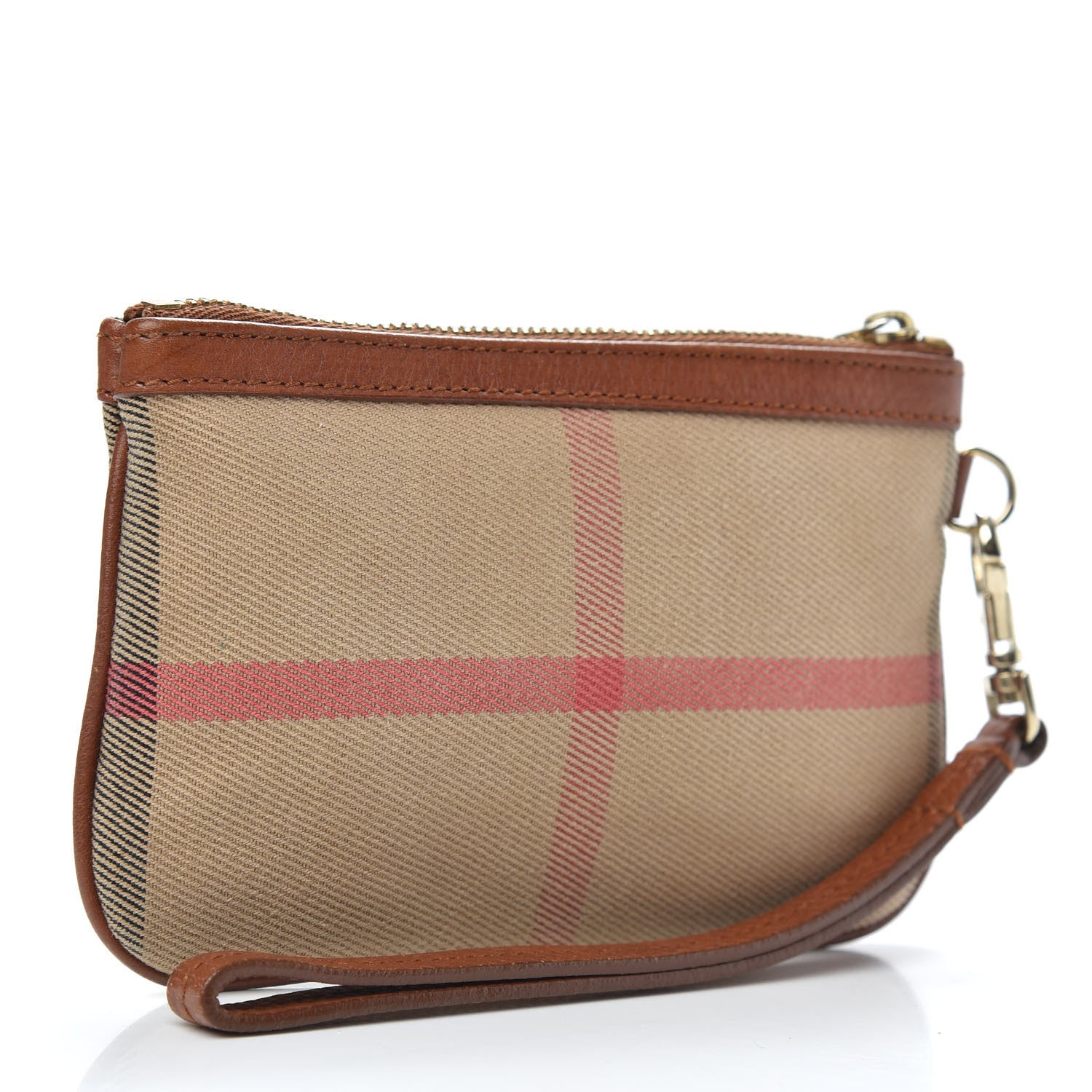 Burberry House Check Zip Wristlet Pouch Brown 3 of 8