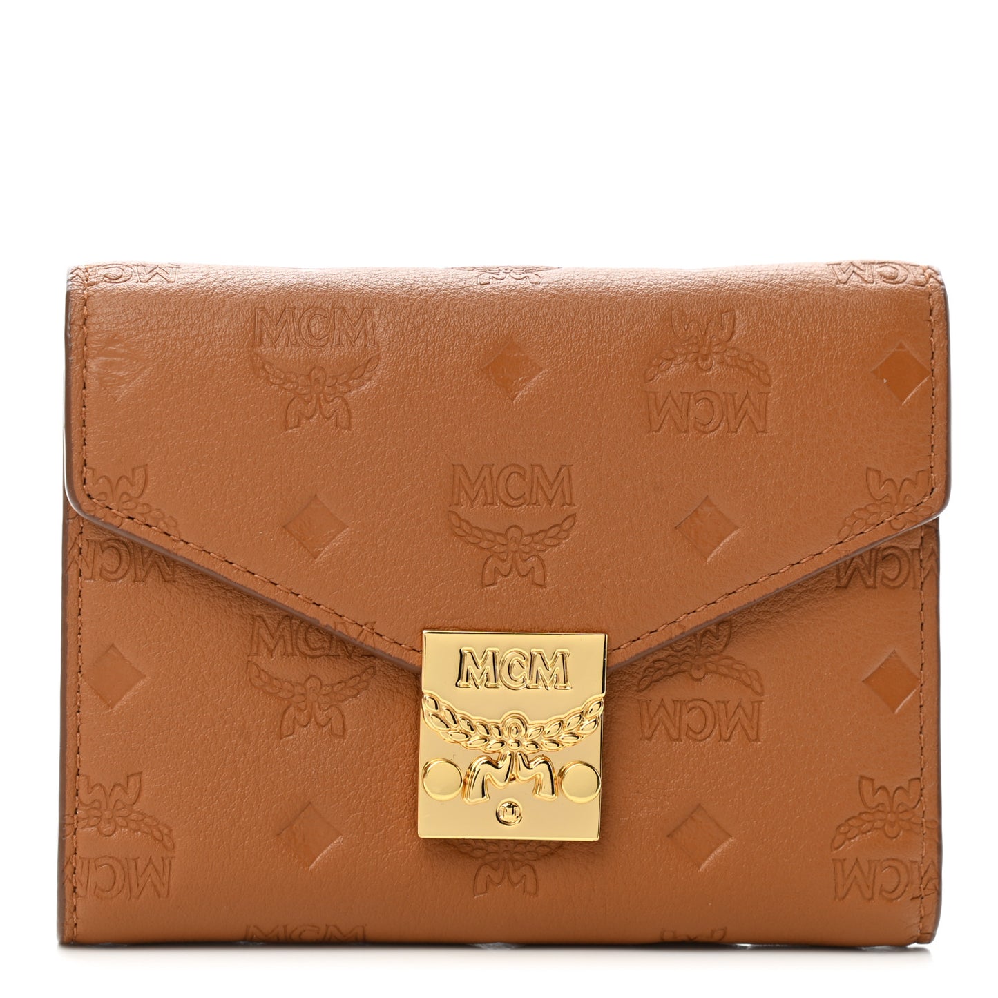 Calfskin Ottomar Small Patricia Tri-Fold Wallet Cognac