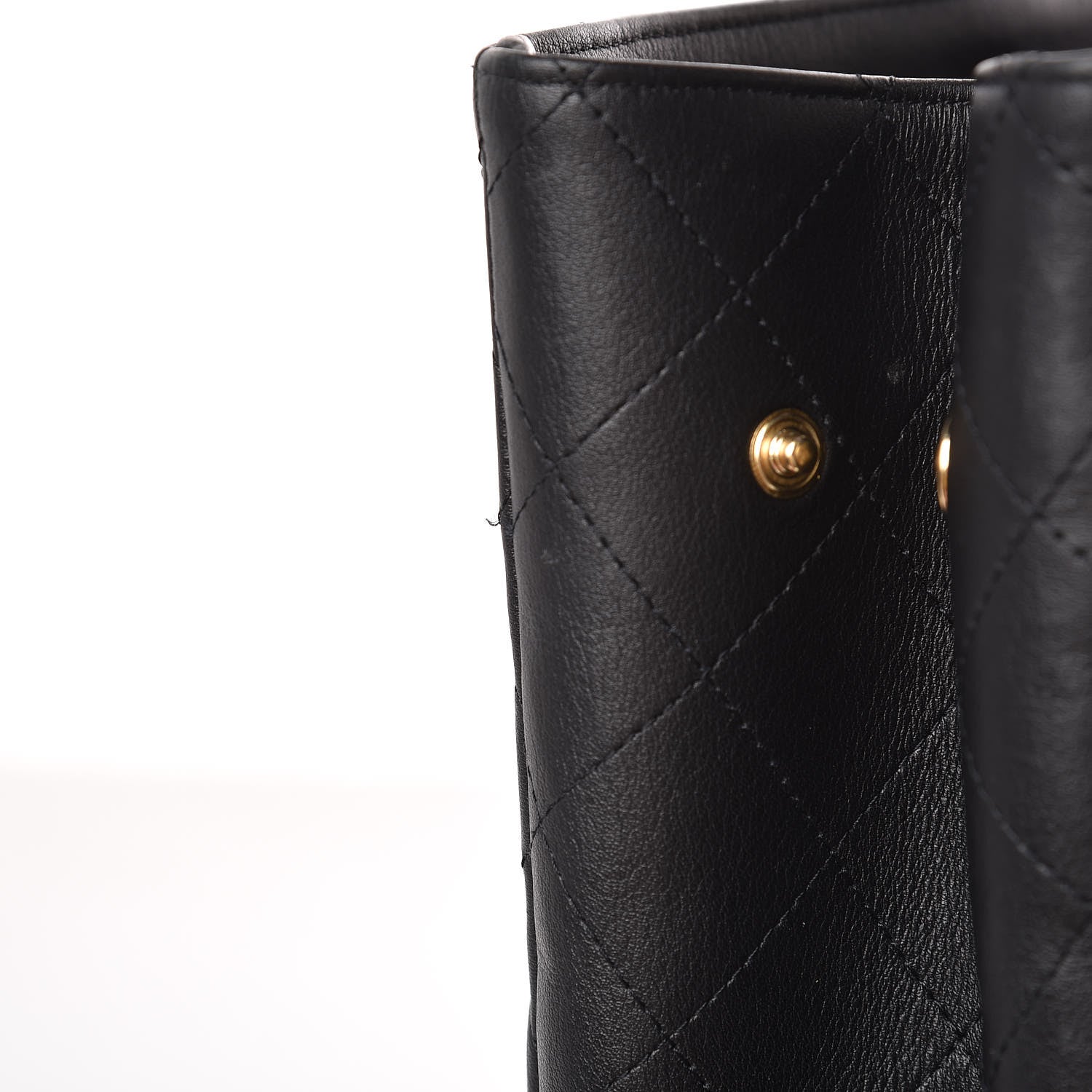 Chanel Calfskin Quilted Large CC Shopping Tote Black 8 of 10