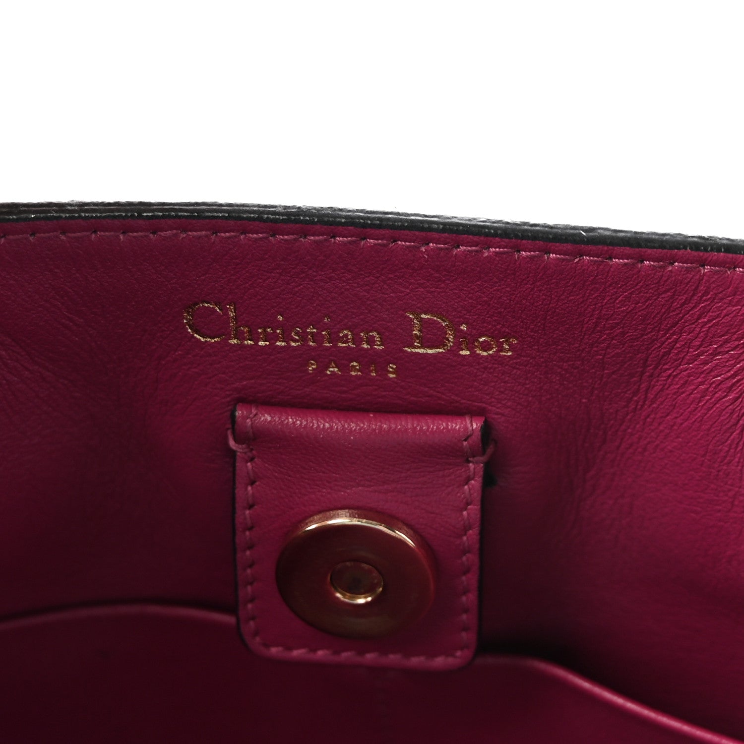 Christian Dior Bullcalf Medium Diorissimo Tote Black Rose Indien 7 of 11