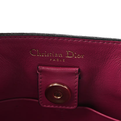 Christian Dior Bullcalf Medium Diorissimo Tote Black Rose Indien 7 of 11