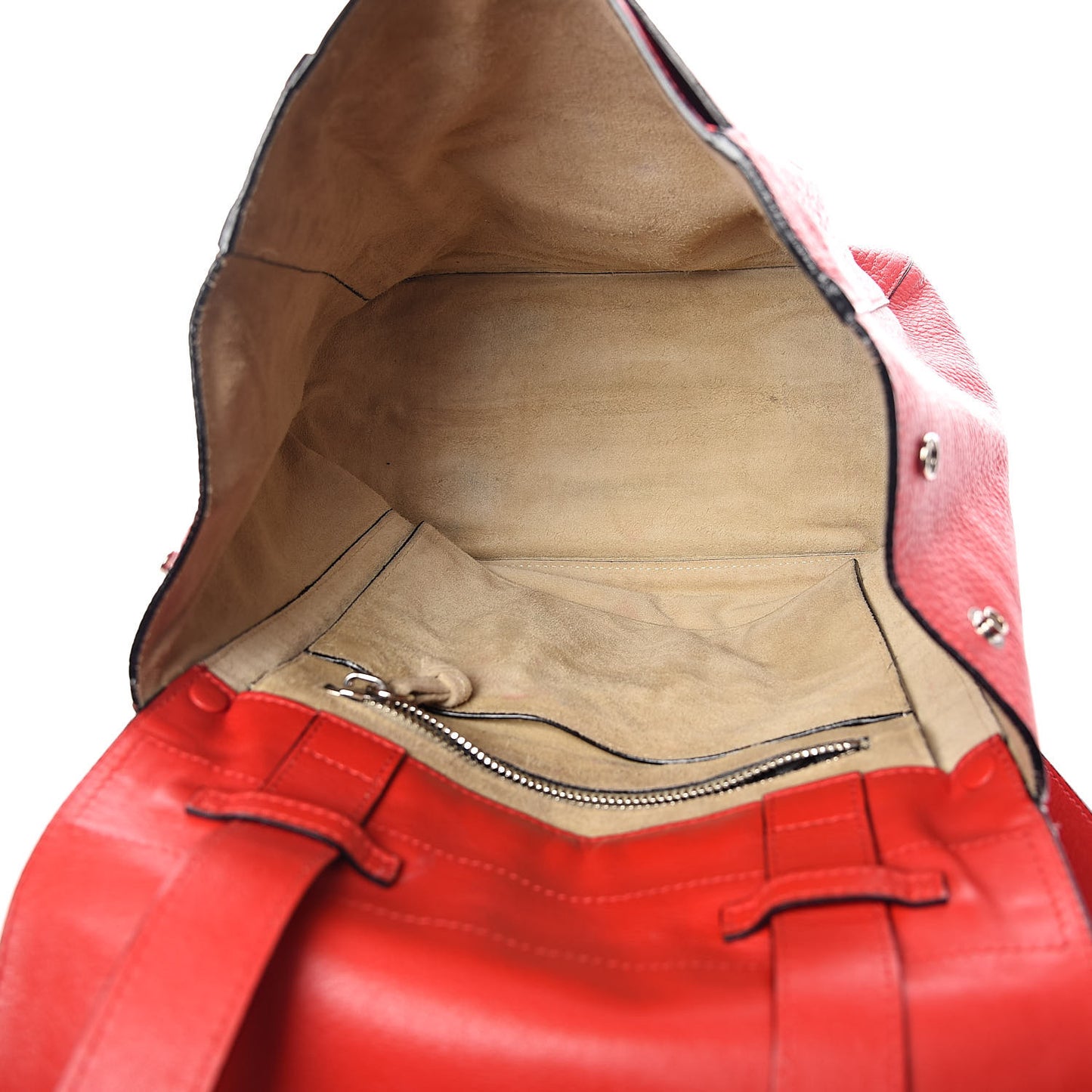 Pebbled Calfskin PS Courier Backpack Red