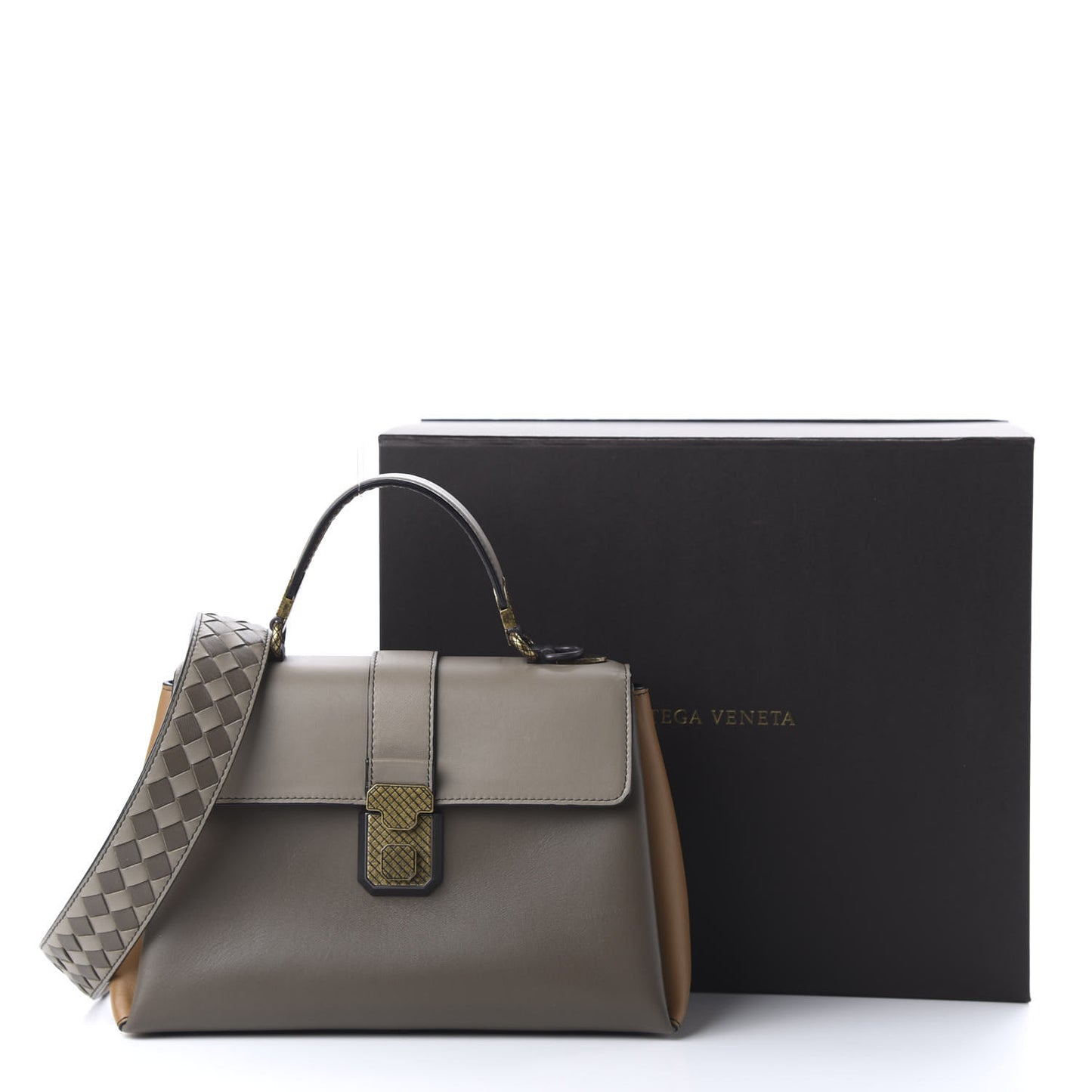 Nappa Small Multicolor Piazza Bag Steel New Cigar