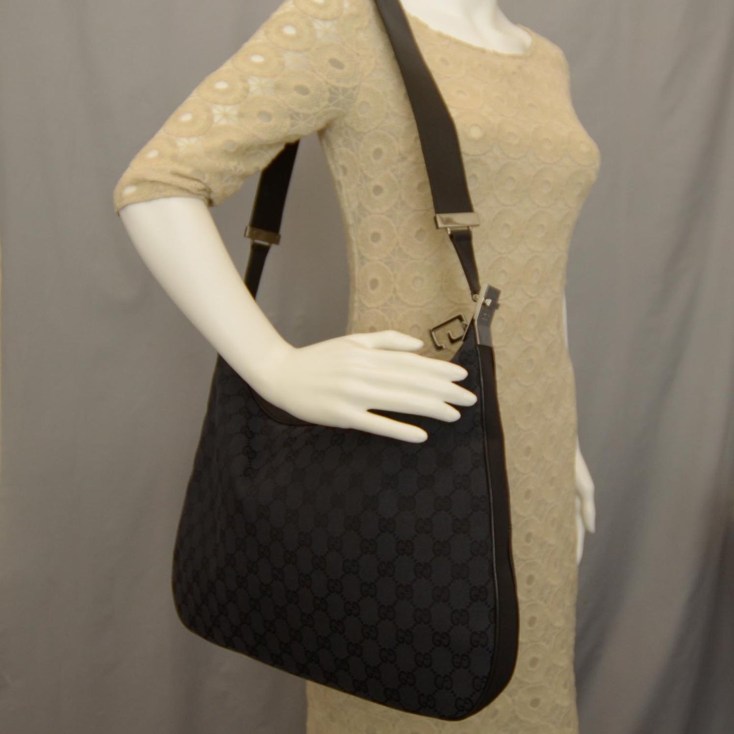 Monogram Canvas Messenger Bag Black
