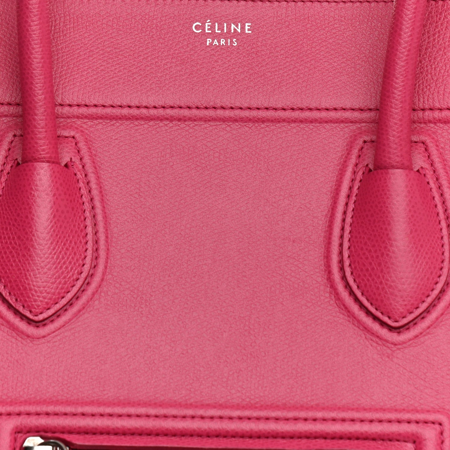 Celine Grained Calfskin Medium Phantom Luggage Fuchsia 14 of 21