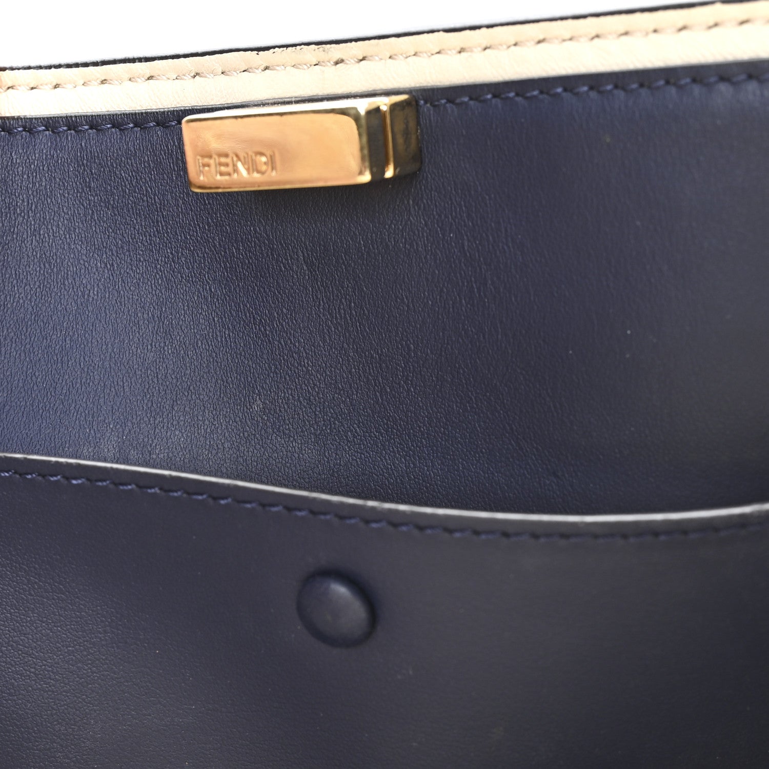 Fendi Vitello Seta Vitello Century Medium Peekaboo X-Lite Mandorlo Blueberry 11 of 13