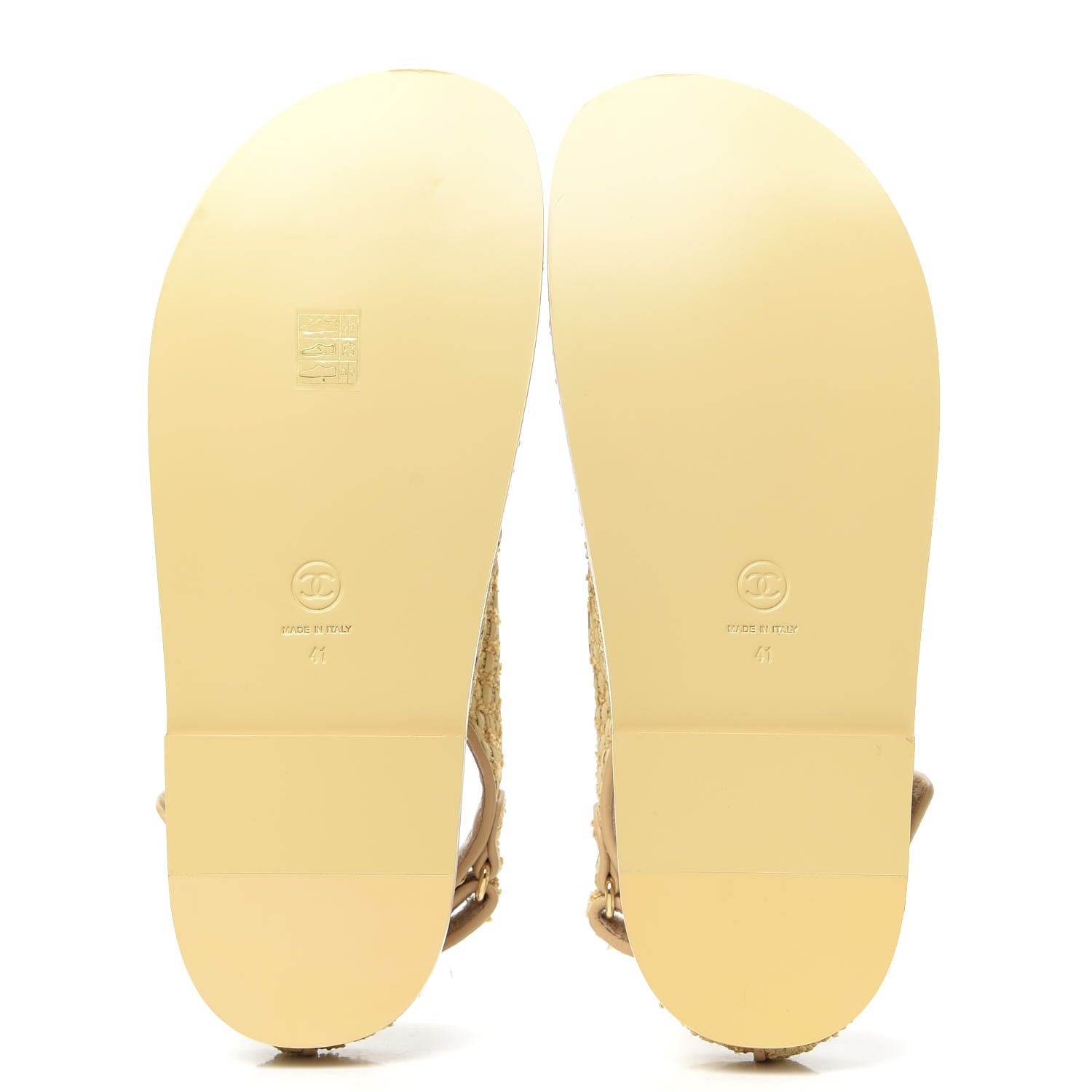 Chanel Braided Fabric Velcro Dad Sandals 41 Beige 5 of 9