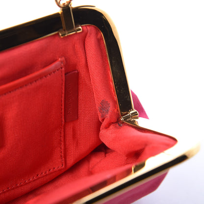 Christian Louboutin Satin Loubi Lula Mini Frame Clutch Peony Pink 9 of 9