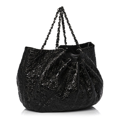Chanel Vinyl Graphic Edge Tote Black 3 of 9