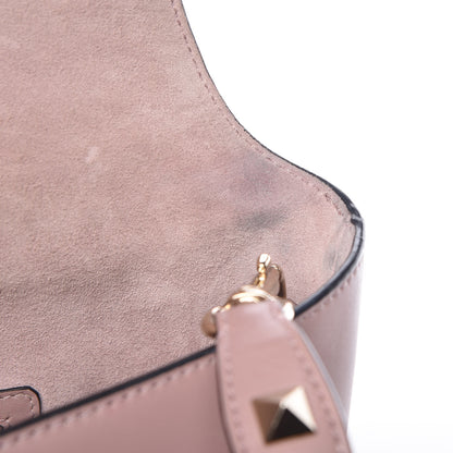 Valentino Garavani Calfskin Small Rockstud All Over Demilune Double Handle Satchel Lipstick 8 of 17