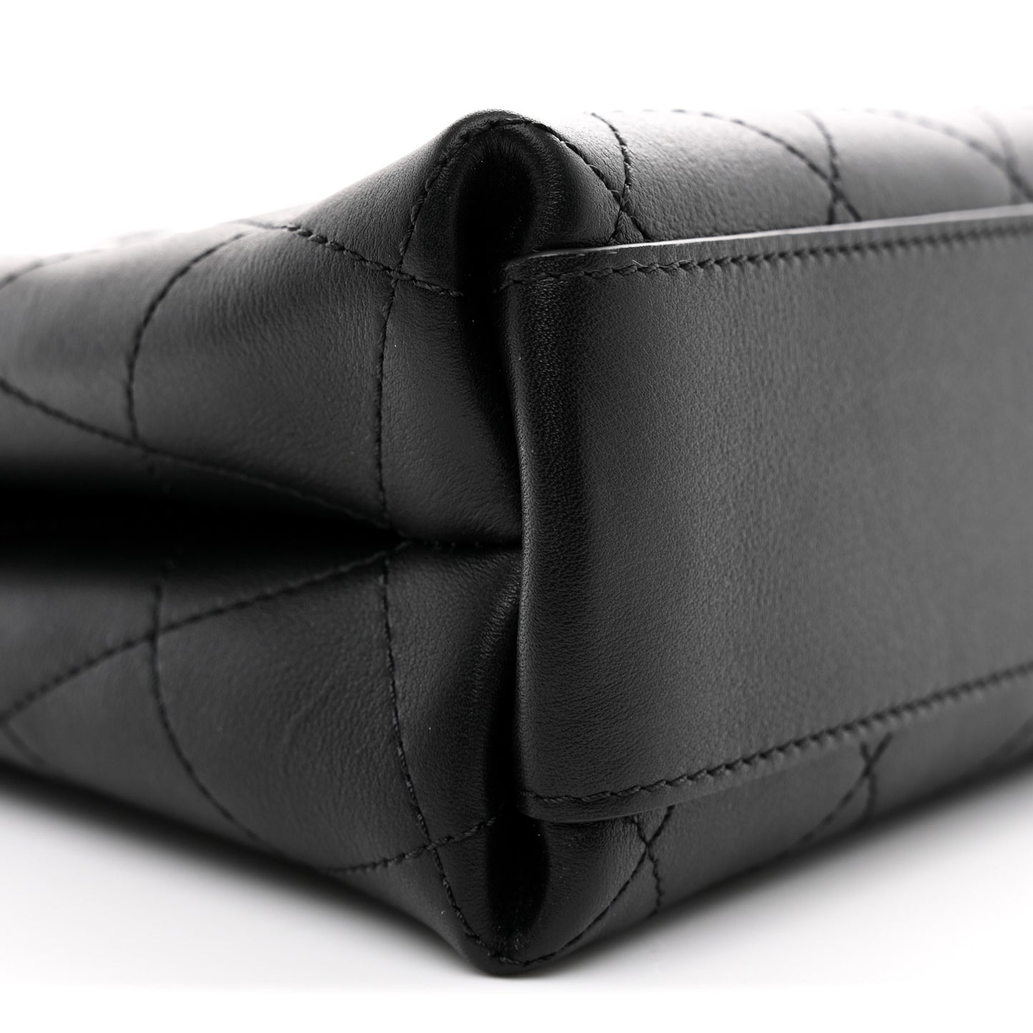 Calfskin Chic Lady Small Shopping Tote Black