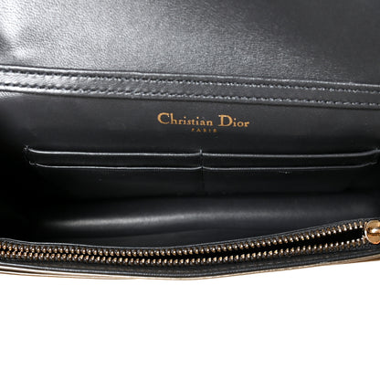 Christian Dior Metallic Patent Micro-Cannage Diorama Wallet on Chain Pouch Gold 5 of 10