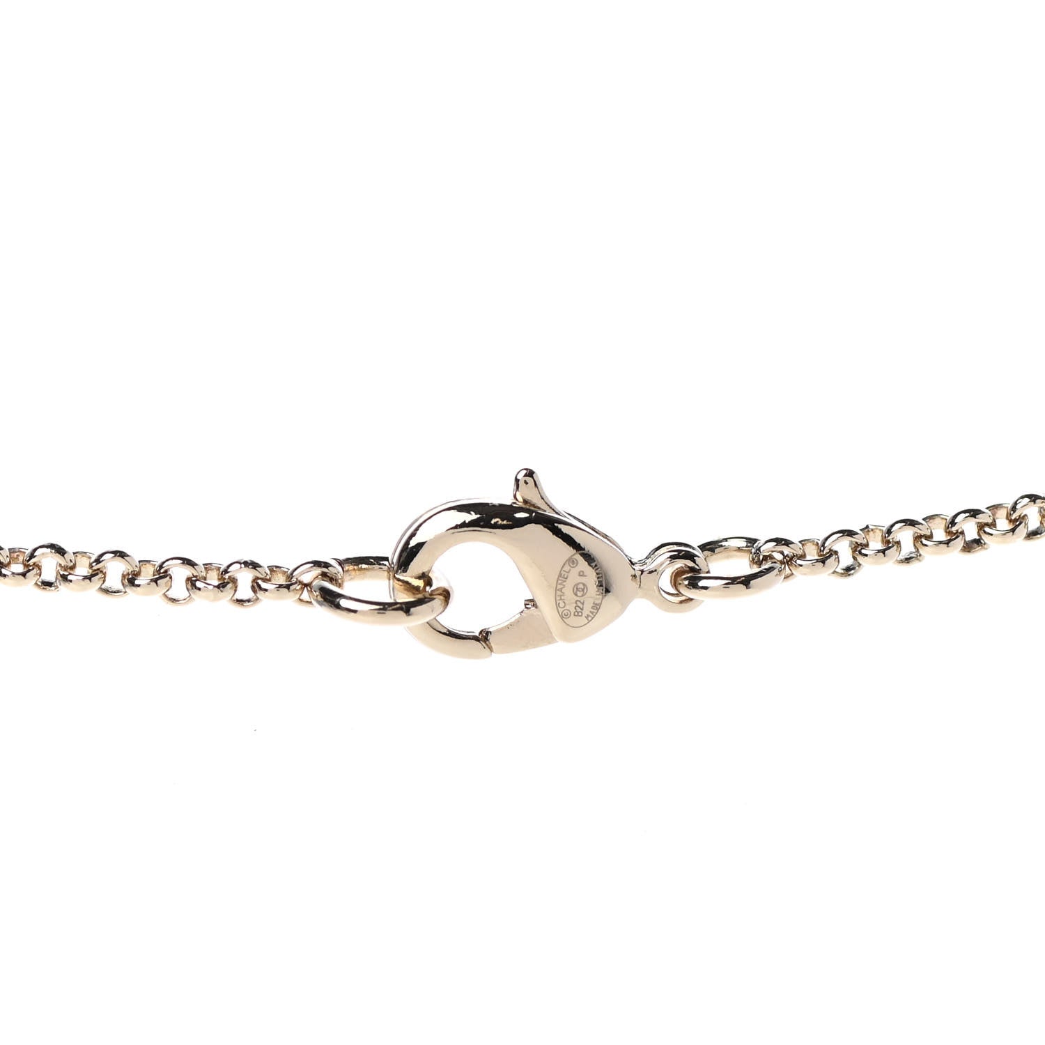 Chanel CC Heart Chain Pendant Necklace Gold 5 of 6