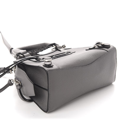 Balenciaga Grained Calfskin Neo Classic Silver Hardware Mini City Dark Grey 4 of 10