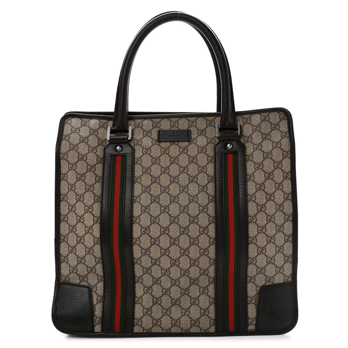 Gucci GG Plus Monogram Web Large Tote Dark Brown 1 of 14