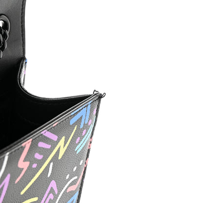 Saint Laurent Grain De Poudre Small Monogram Graphic Print Kate Satchel Black 12 of 13