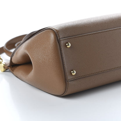 Dolce & Gabbana Dauphine Calfskin Medium Miss Sicily Satchel Caramello 6 of 9