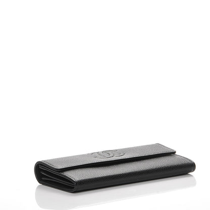Chanel Caviar Timeless CC Large Gusset Flap Wallet Black 4 of 9