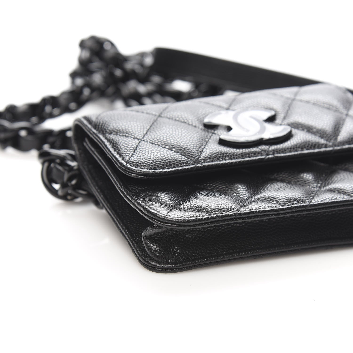 Chanel Caviar Quilted Incognito Belt Flap Card Holder Black 9 of 12