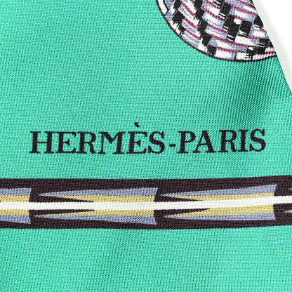 Hermes Silk Brazil Maxi Twilly Menthol Kaki Fuchsia 2 of 3