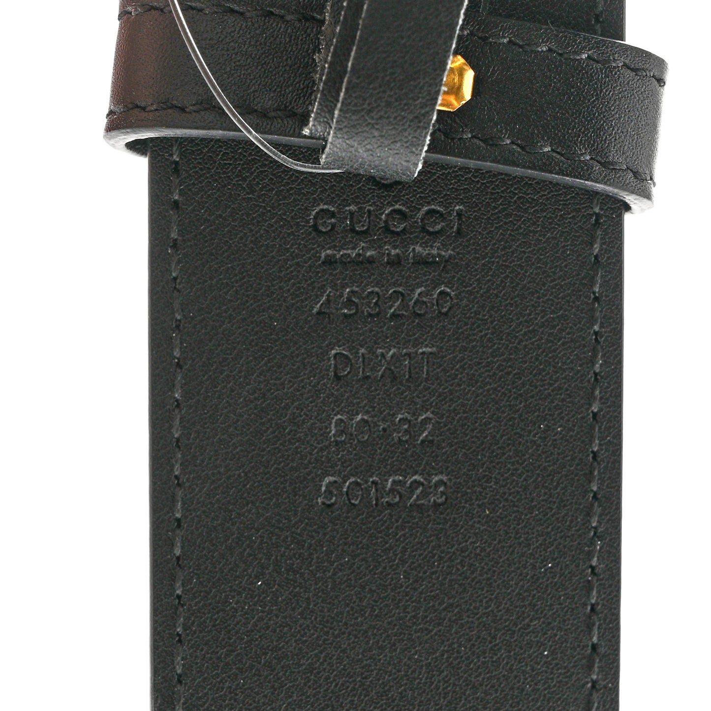 Moon Calfskin Pearl Double G 40mm Belt 80 32 Black Cream