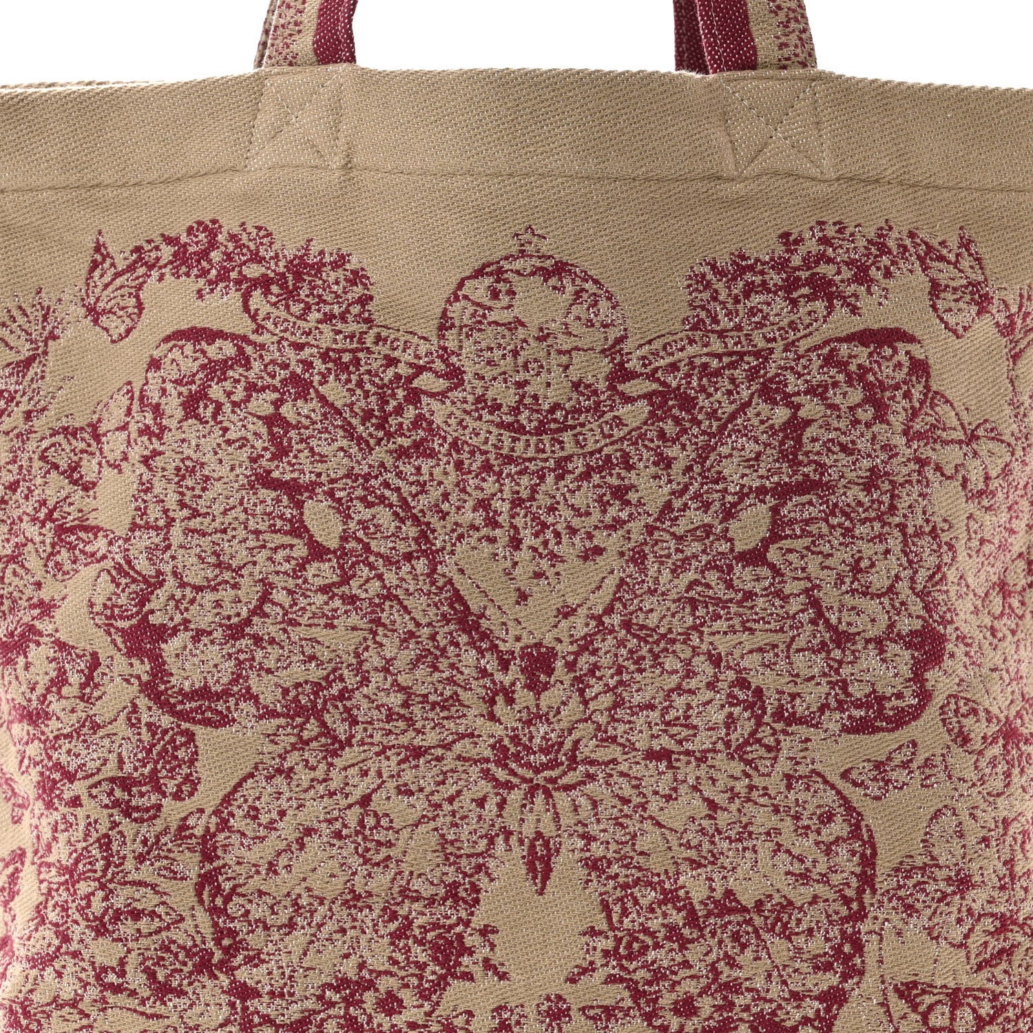 Christian Dior Canvas Print Cruise 2024 Mexico City Tote Ivory Burgundy 7 of 9