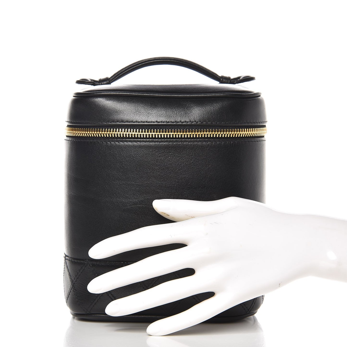 Lambskin Vanity Cosmetic Case Black