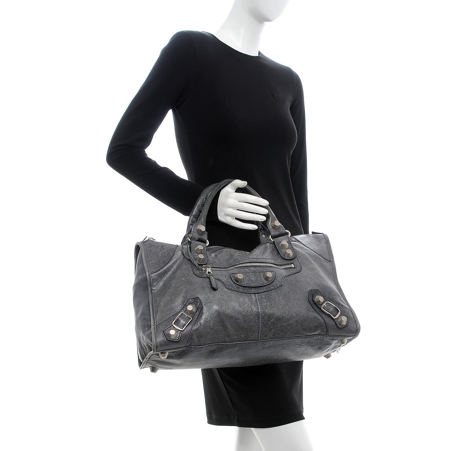 Balenciaga Agneau Giant 21 Silver Hardware Work Anthracite 2 of 12