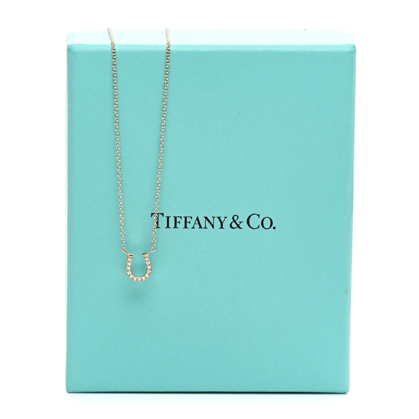18K Rose Gold Diamond Mini Metro Horseshoe Pendant Necklace