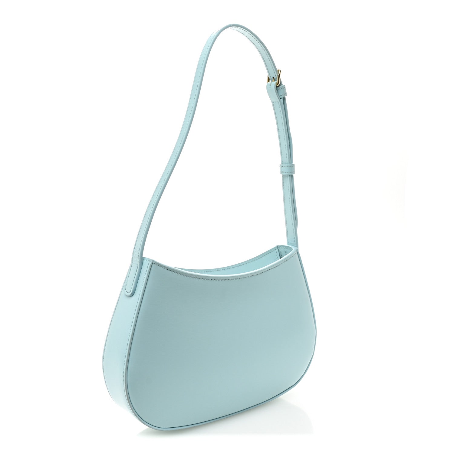 Celine Shiny Calfskin Medium Tilly Triomphe Shoulder Bag Light Blue 3 of 9