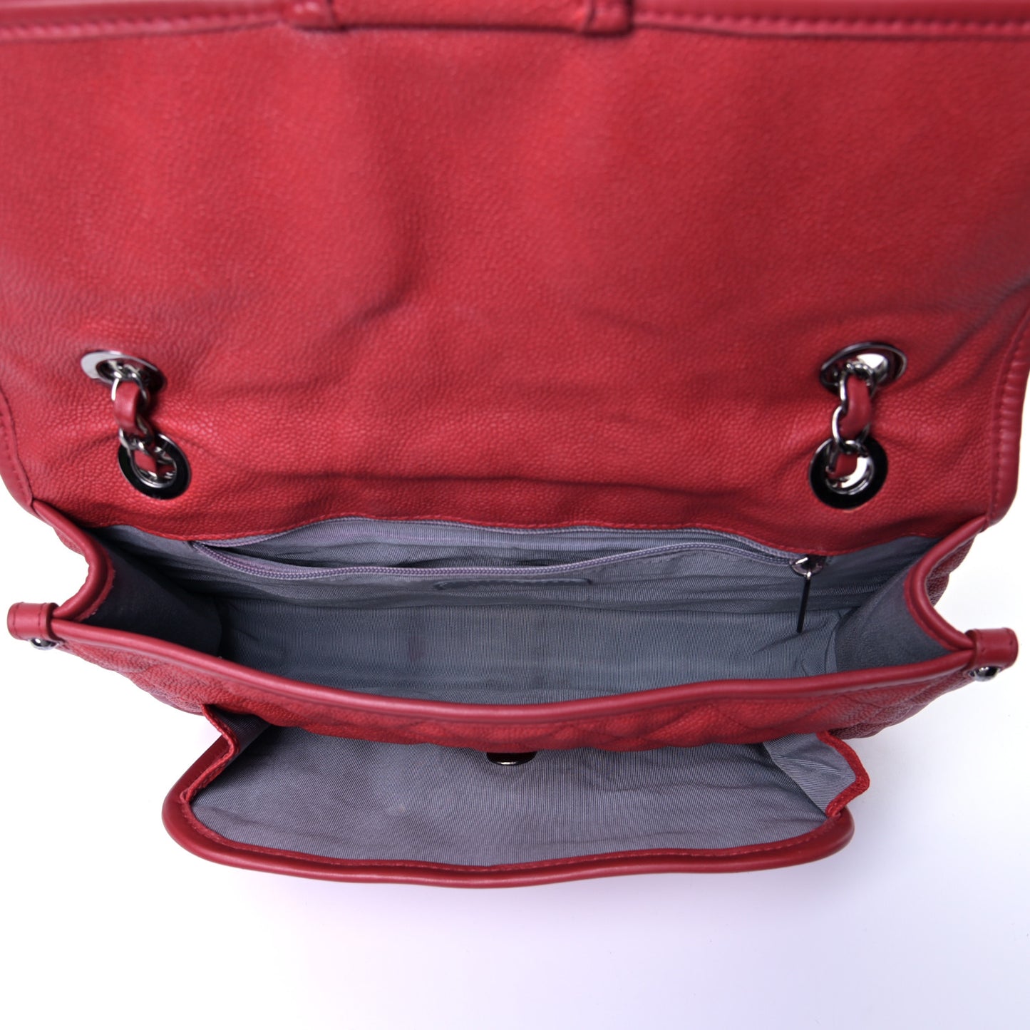 Caviar Quilted Medium French Riviera Flap Red